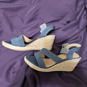 Women's Blue Espadrille/Wedge Sandals - Size 7